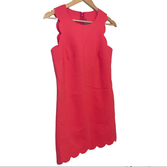 J. CREW - Poppy Orange, Scalloped armholes and hem-line, shift dress - Picture 7 of 15